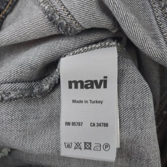 Mavi Women Small Gray Button Front Denim Distressed Jean Jacket - Picture 6 of 6